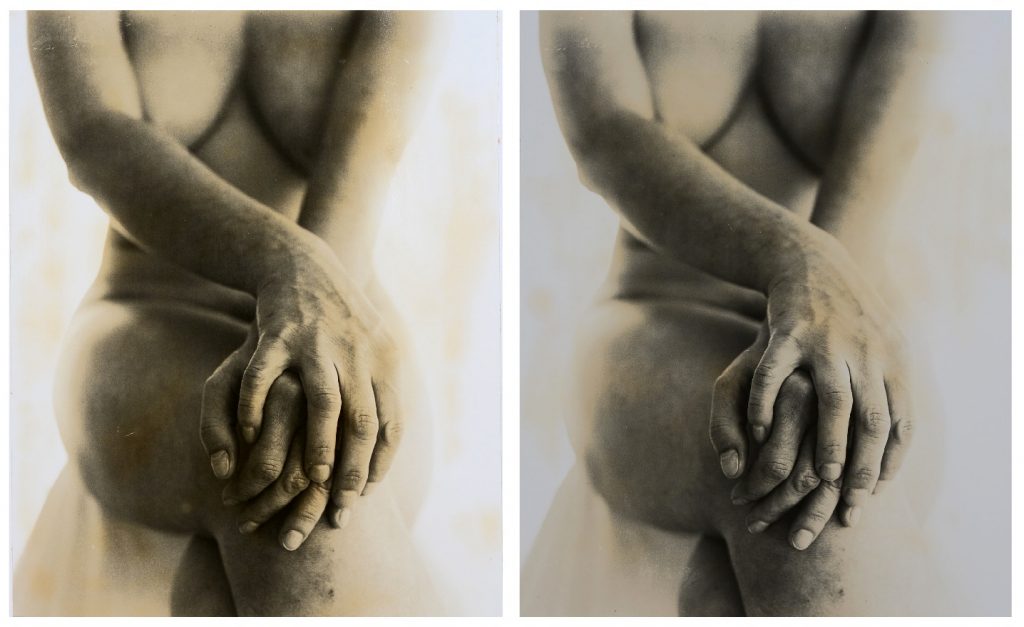 Untitled Nude # 1 and # 2, 1998 From the Series Every-Body. Spontaneously deteriorating silver gelatin print.